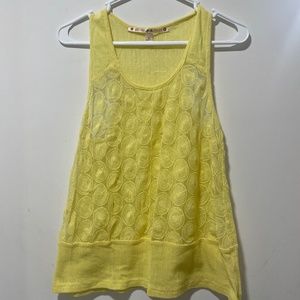 Chelsea & Violet yellow loose knit racer back tank